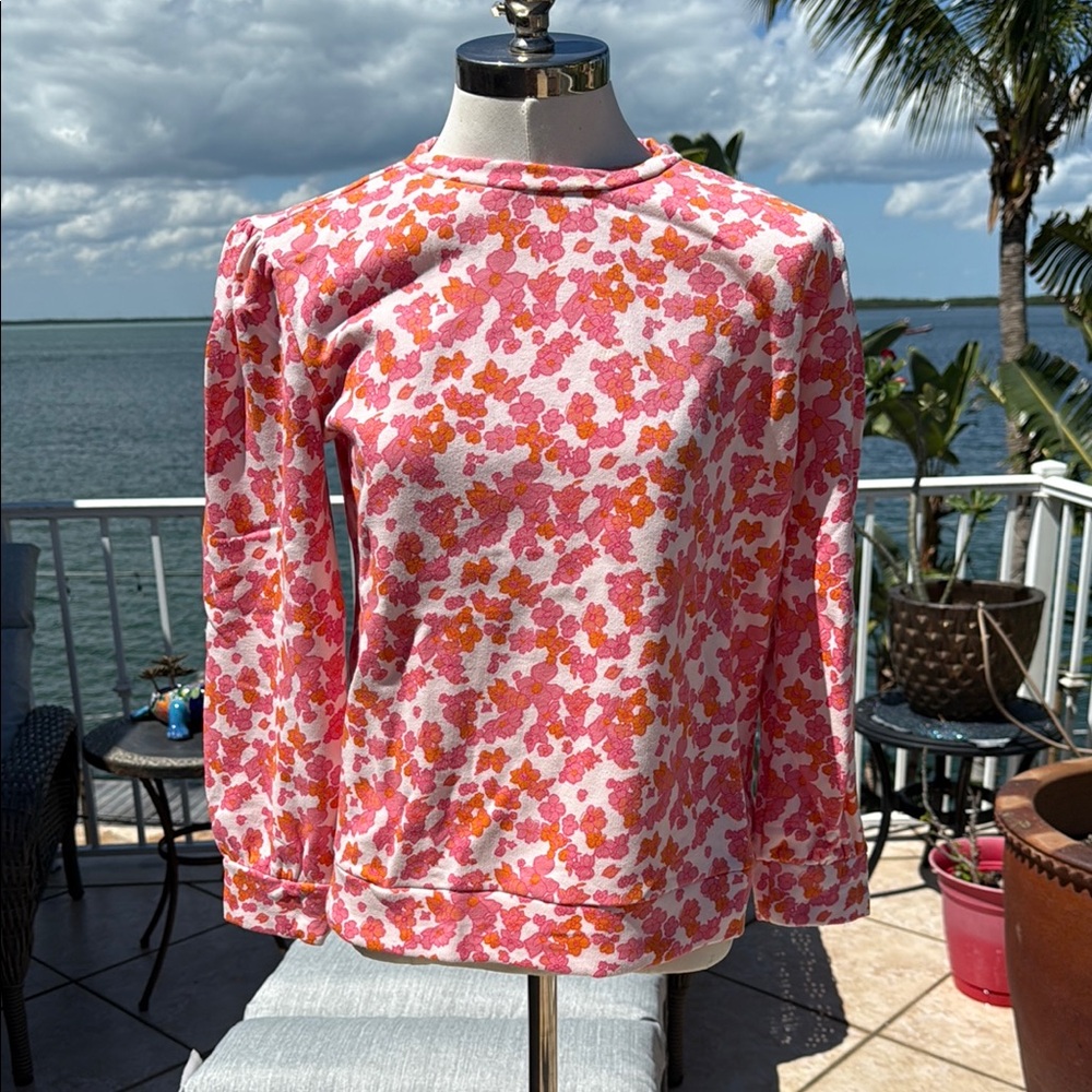 Vineyard Vines Floral Pink and Orange pretty girls sweatshirt